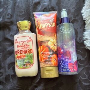 Bath & Body Works Orchard, Pumpkin, and Blackberry Woods Trio